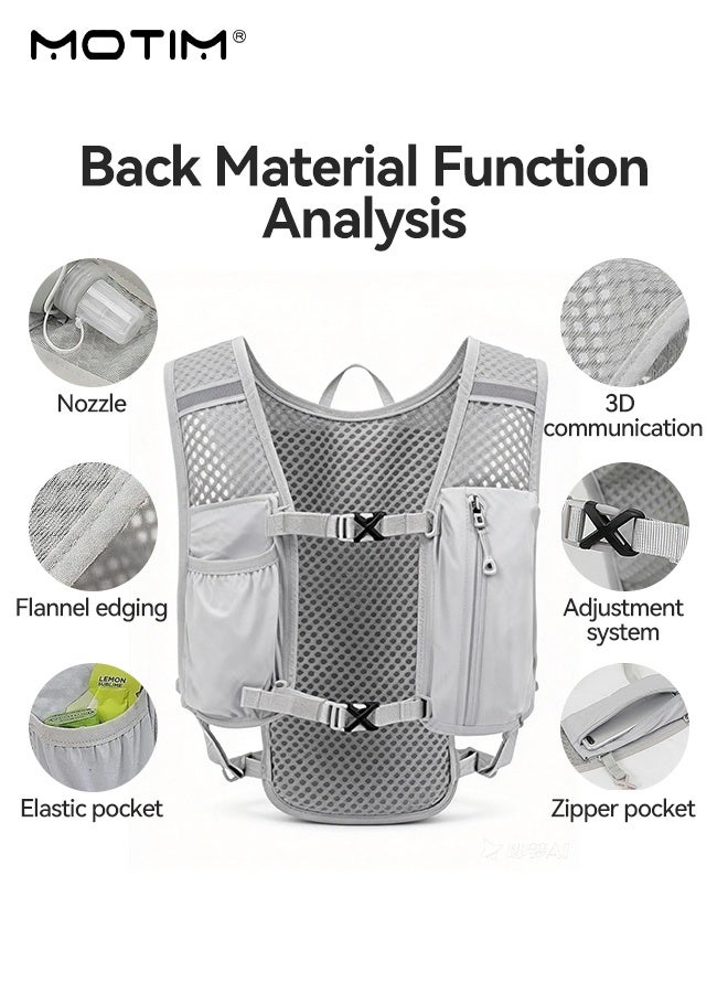 موتيم حقيبة ظهر للركض مع نظام ترطيب، حقيبة خفيفة الوزن مع حقيبة مياه سعة 2 لتر، حقيبة ظهر نهارية للمشي لمسافات طويلة والجري وركوب الدراجات وسباق الماراثون للنساء والرجال - Image 4